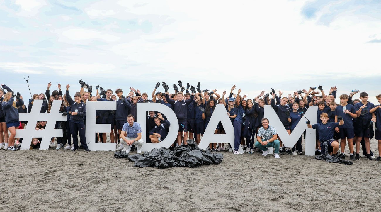 Los niños de la International School, con Nicolai Højgaard y Thorbjørn Olesen (foto © Bosco Martín)